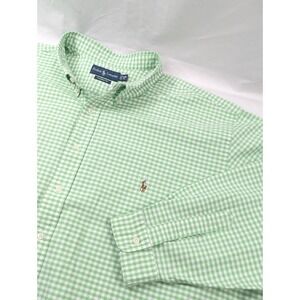 VTG Ralph Lauren Classic Fit Plaid Oxford Classic Casual Shirt‎ 4XB Big  Green